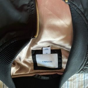 Black satin outer bomber jacket